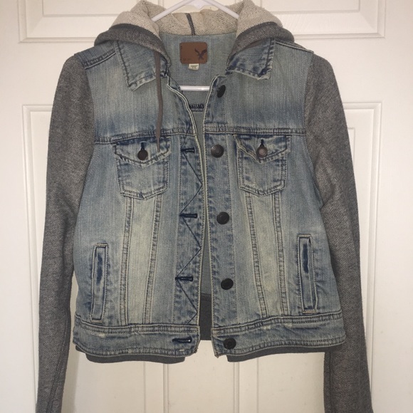 sweatshirt jean jacket american eagle